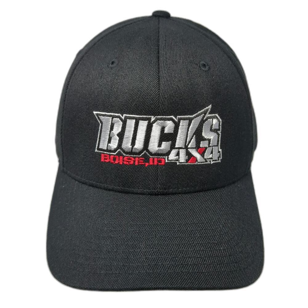 Richardson Baseball Cap Black XL Bucks 4x4 Boise ID Hat Flexfit Curved Brim Logo